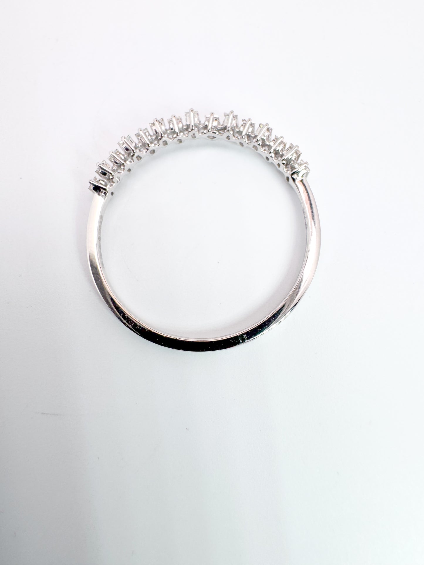 14K, white gold gold, staggard baguette, natural diamond band.