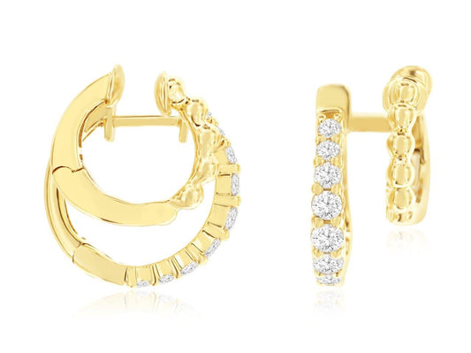 14k, Yellow Gold, .52 carat total weight, Hoop Earrings