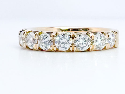 14k, yellow gold, 1.80 carat diamond wedding/ stacker  band.VS2 G