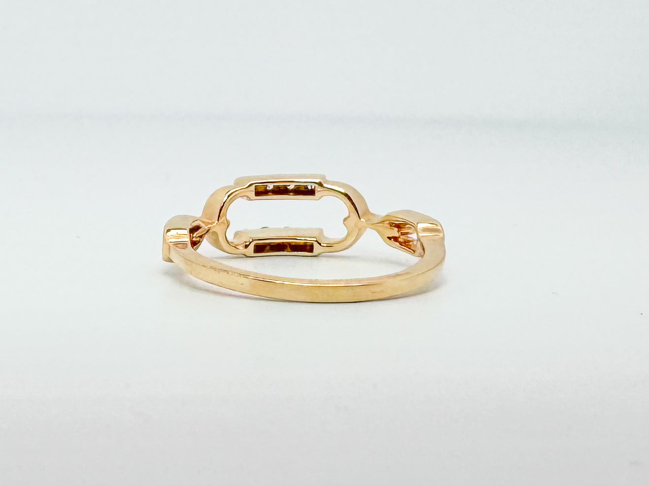 14k yellow gold open link ring with .10 carat of side diamonds