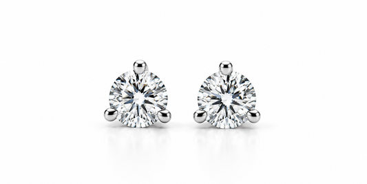 14K, White gold, 2.00 carat total weight, lab grown diamond stud earrings VS1 E