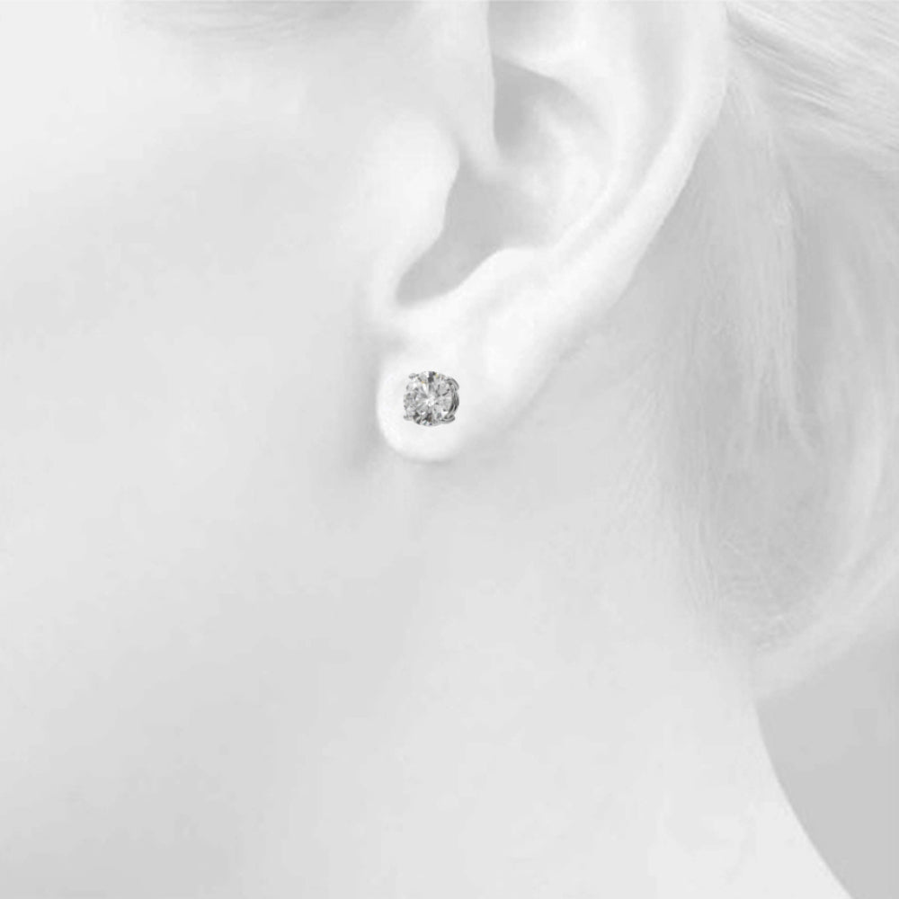 3.00ctw lab diamond earrings 14k white gold