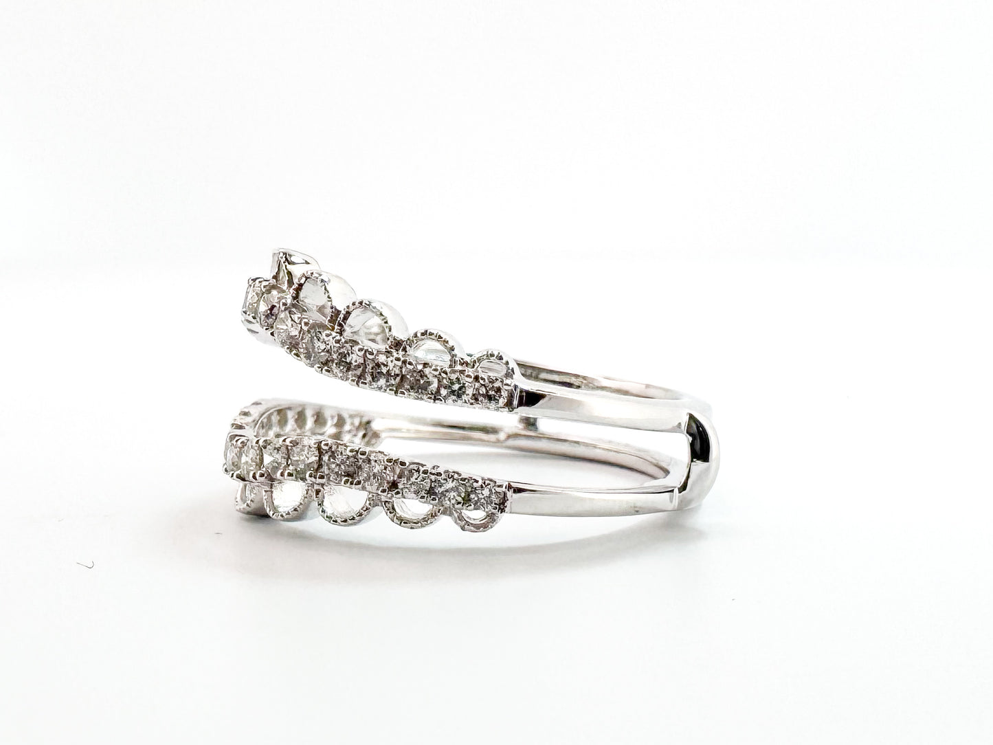 14k, white gold, .50 diamond total weight, insert wedding band.