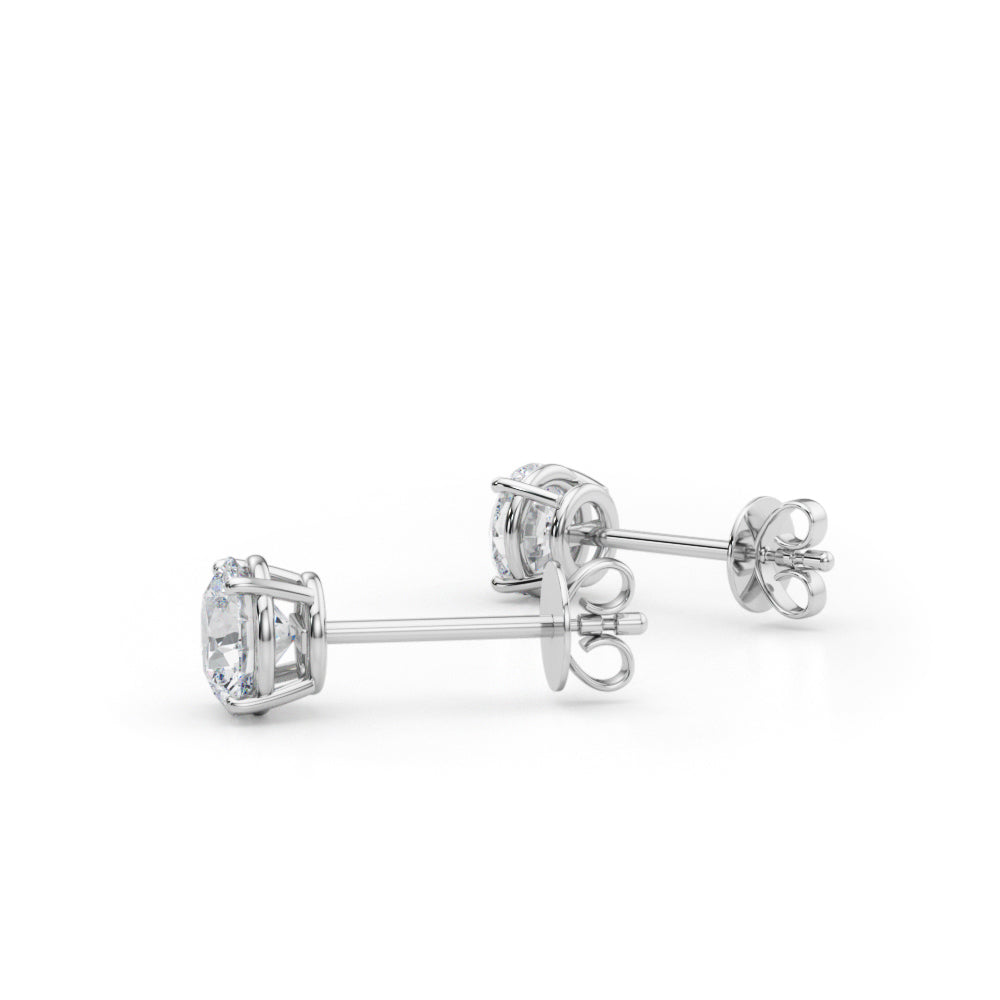 1.00ctw lab diamond earrings 14k white gold