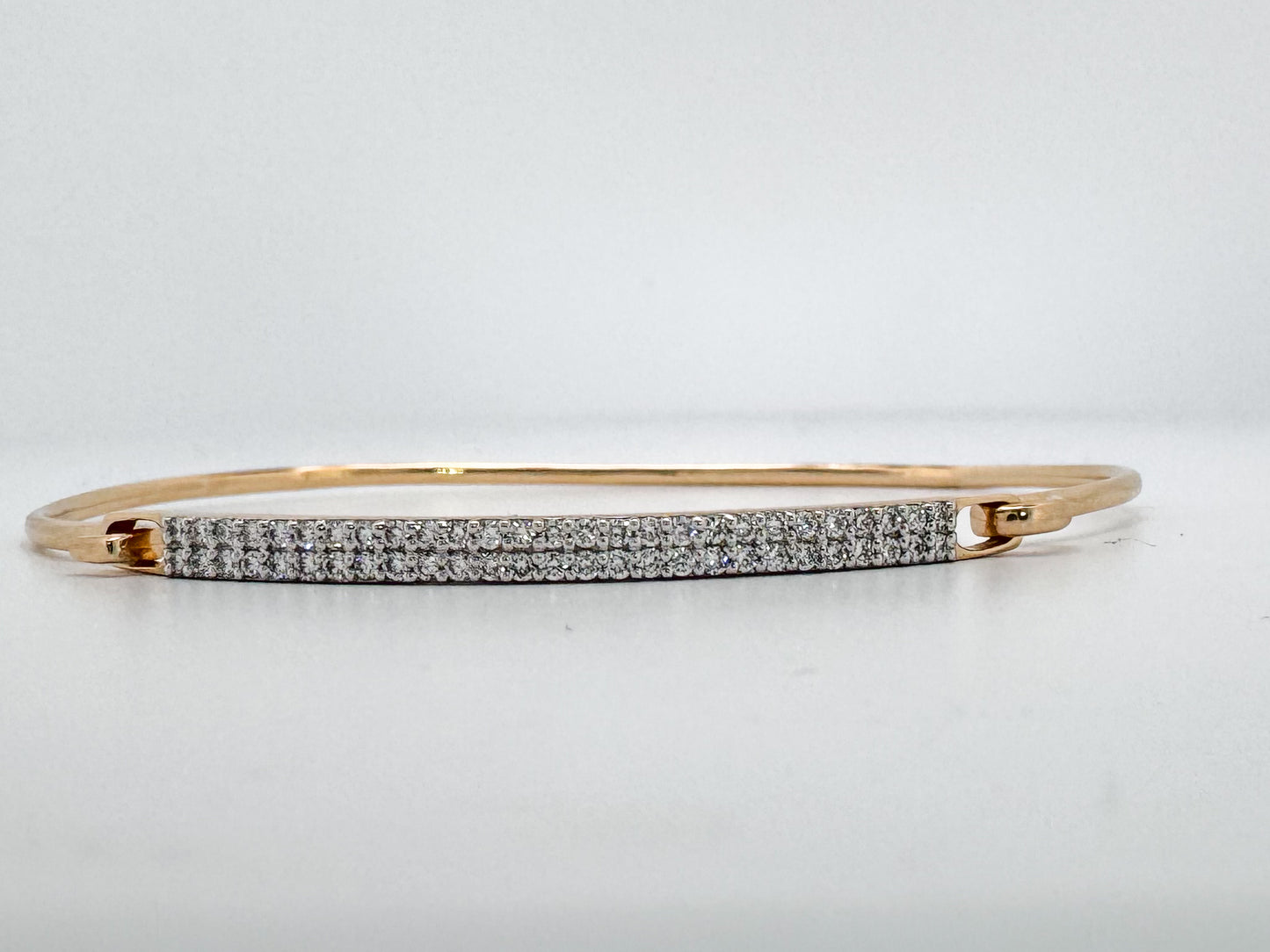 14K, Yellow gold,  .58 carat lab diamond bangle bracelet.