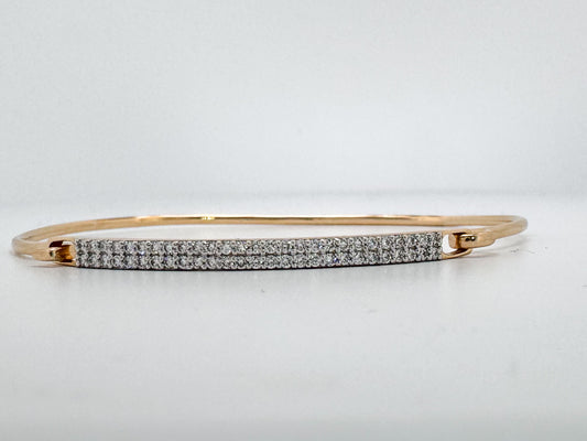 14K, Yellow gold,  .58 carat lab diamond bangle bracelet.