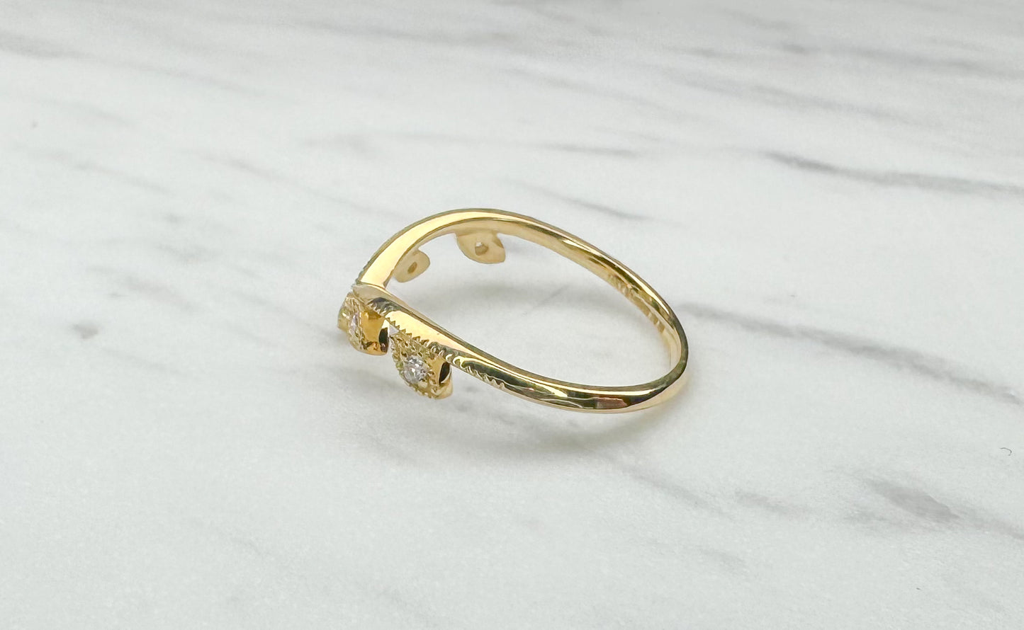 Yellow Gold Leaf Band