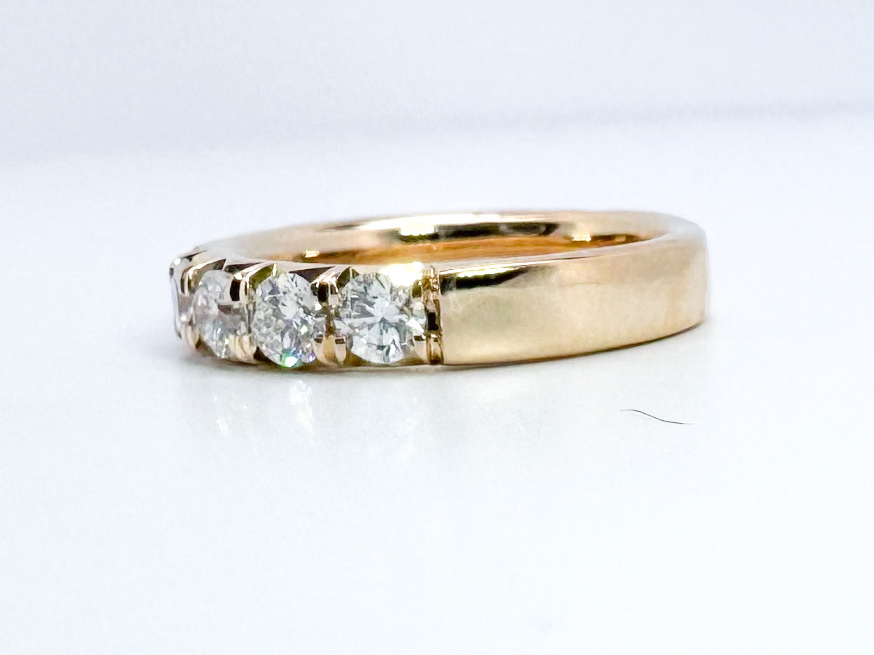 14k, yellow gold, 1.80 carat diamond wedding/ stacker  band.VS2 G