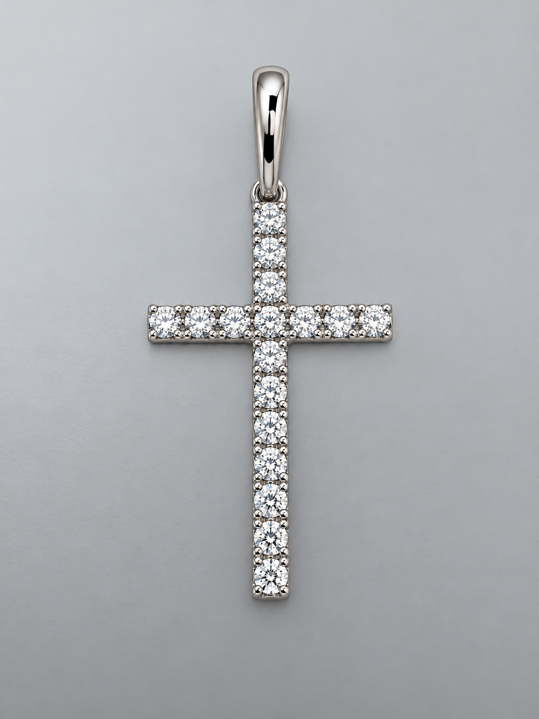 14k,white gold, .30 diamond total weight cross pendant.