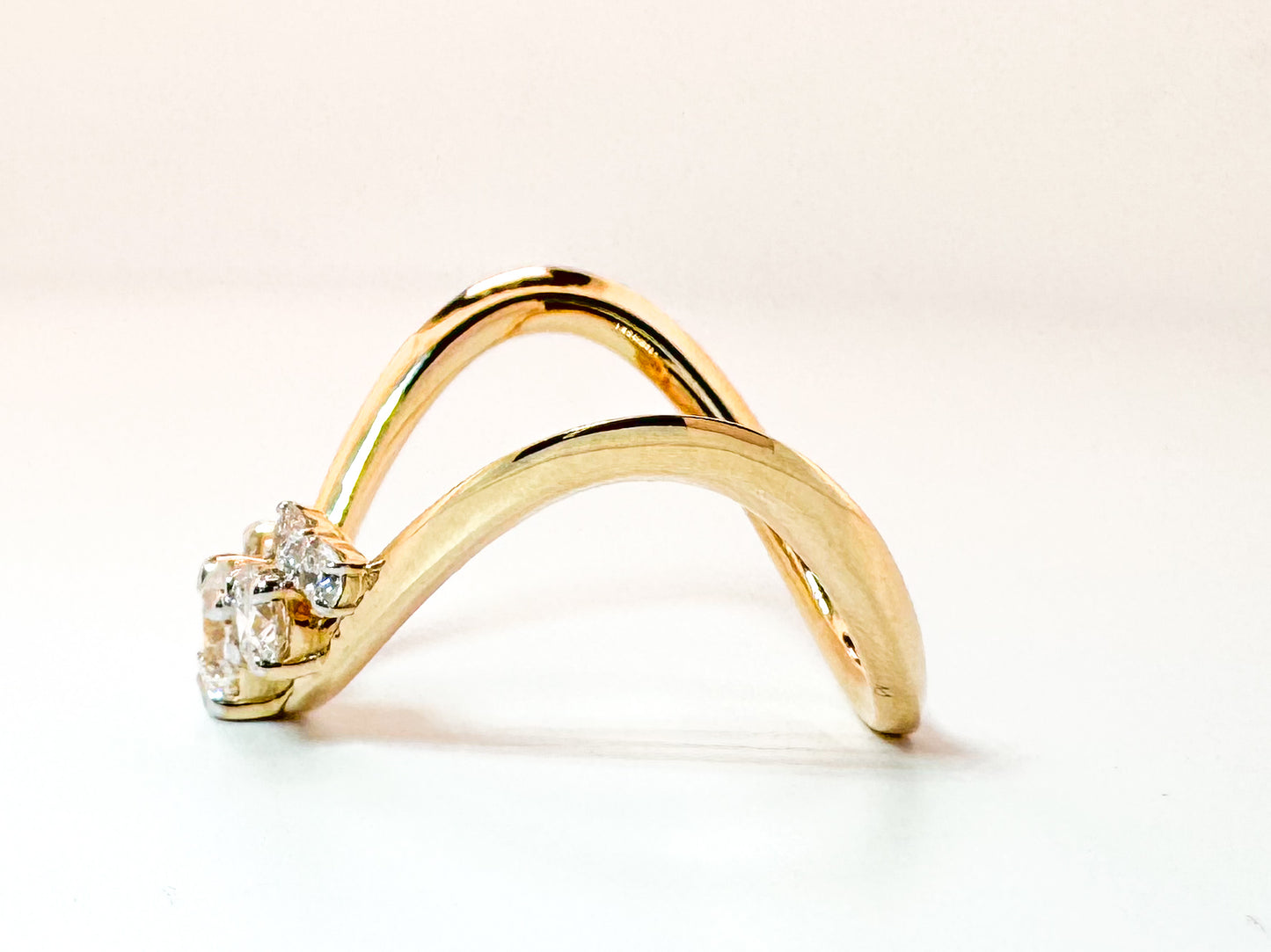 14K, Yellow gold, .73 carats, Lab diamond, modern  band