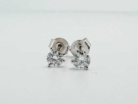 14K, white gold .50 diamond total weight lab grown stud earrings