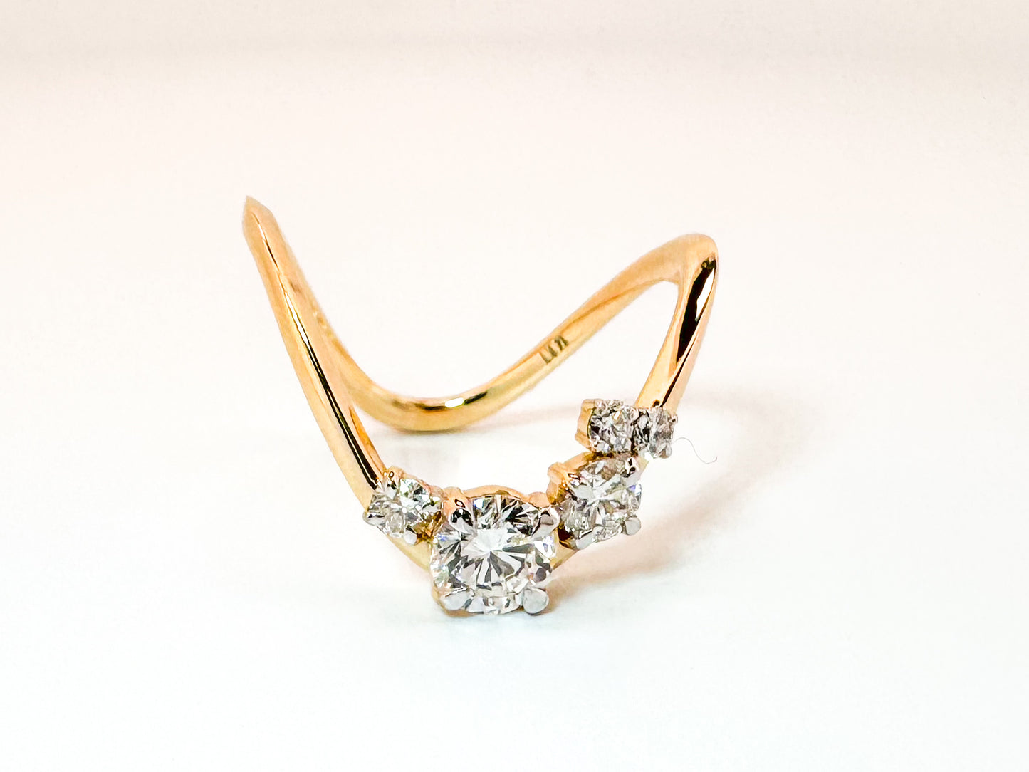 14K, Yellow gold, .73 carats, Lab diamond, modern  band