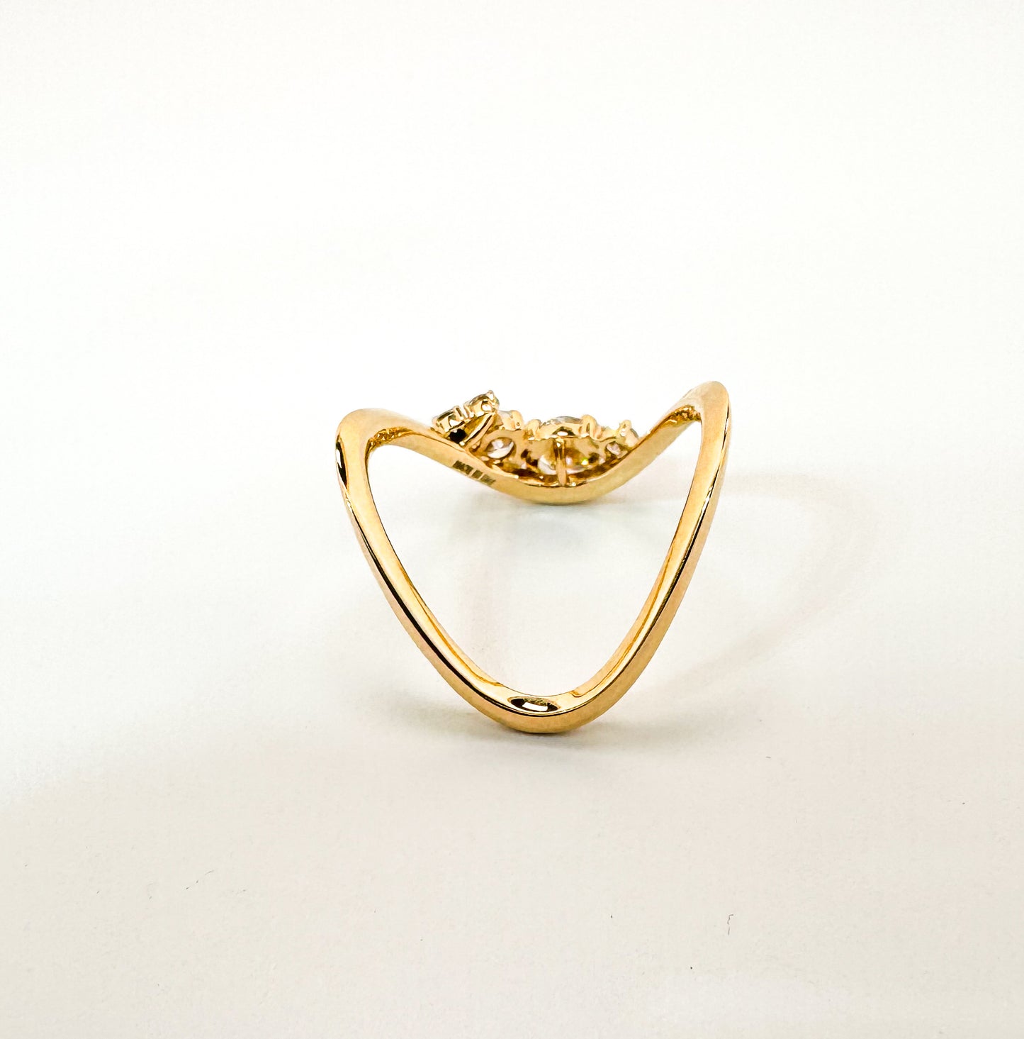 14K, Yellow gold, .73 carats, Lab diamond, modern  band