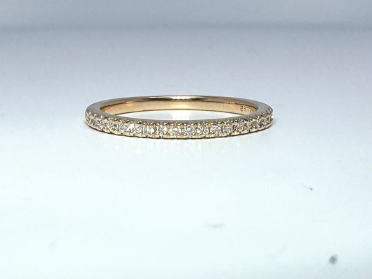 14K, Yellow gold .20 diamond total weight, lab grown wedding band