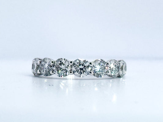 14K, White gold 2.50 diamond total weight,  lab grown band. VS2 F-G