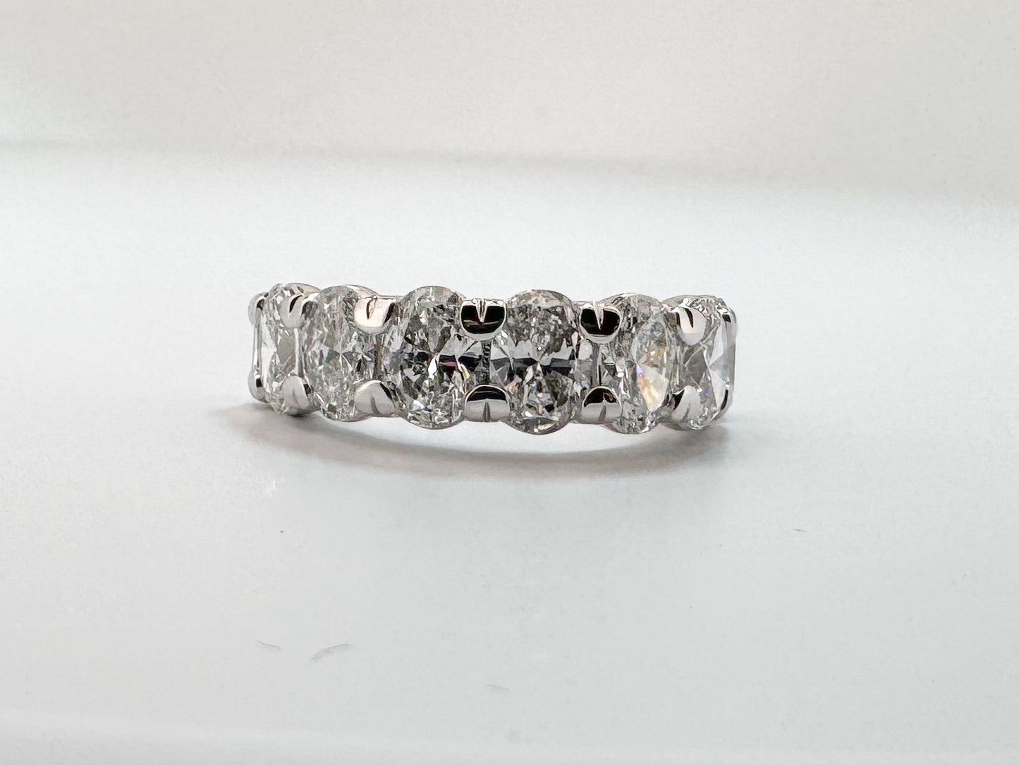 14K, White gold 3.50 carat, lab grown diamond band VS2 F