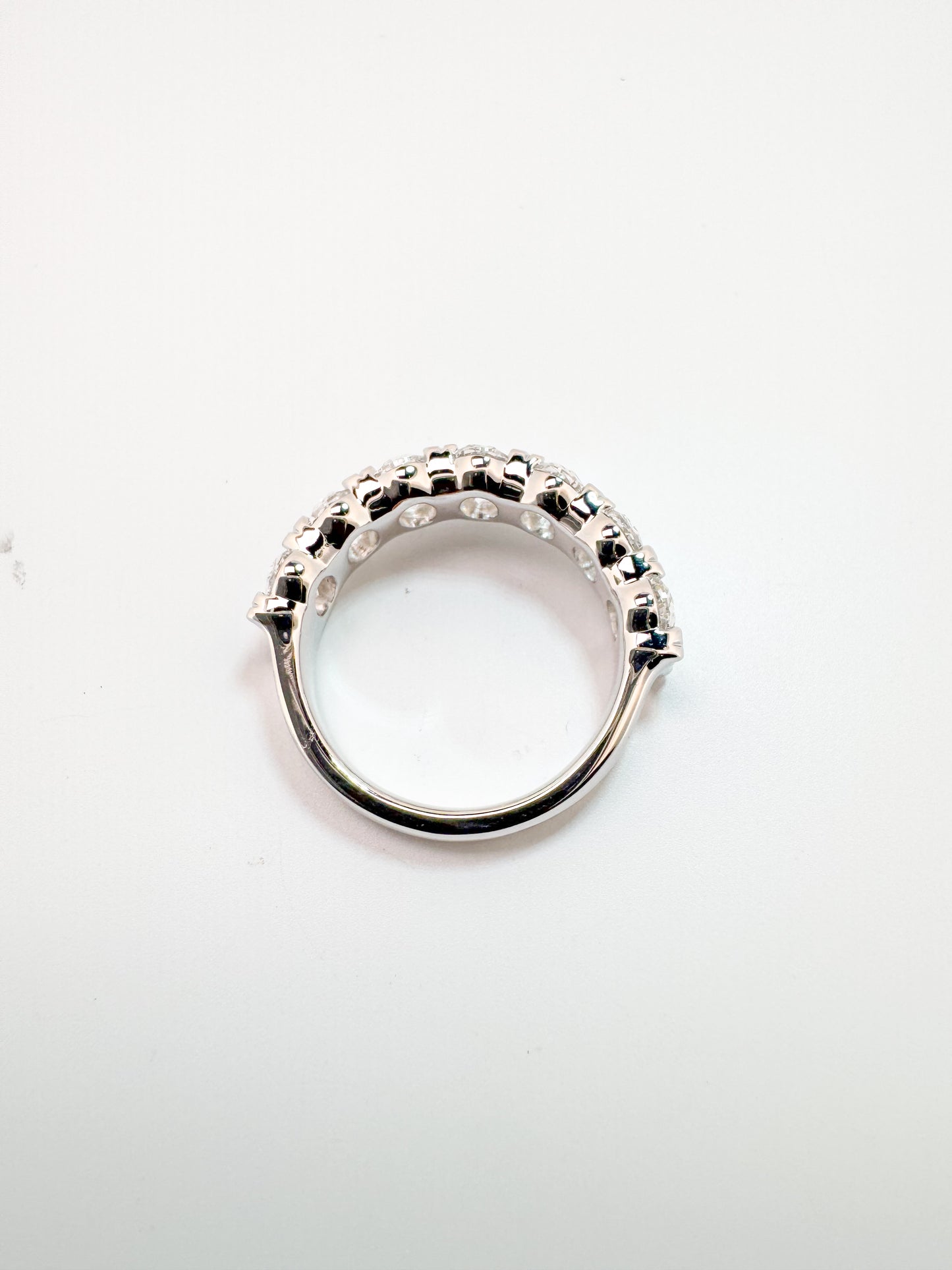 14K, White gold 3.50 carat, lab grown diamond band VS2 F