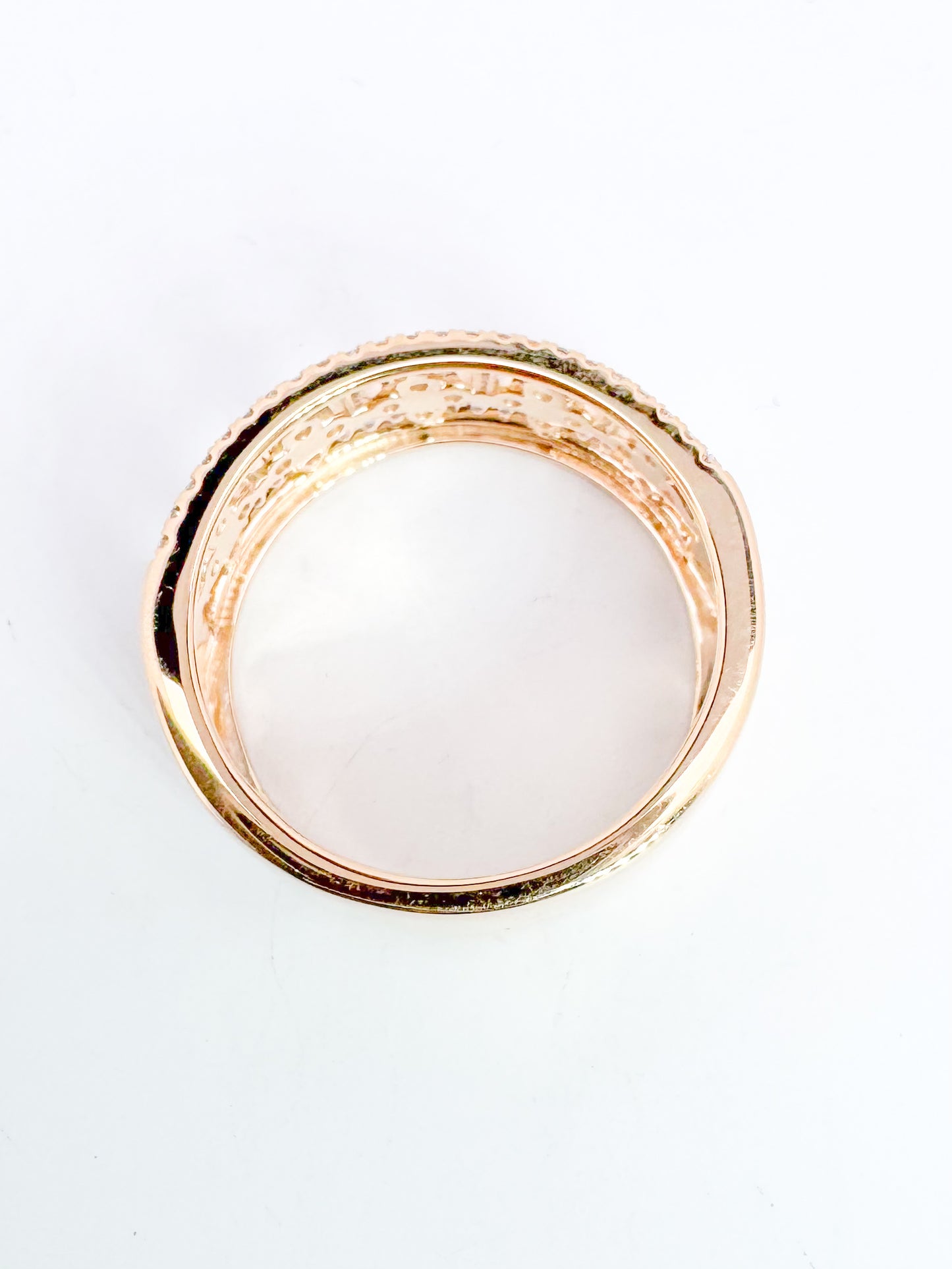 14K yellow gold, .63 diamond total weight fashion ring.