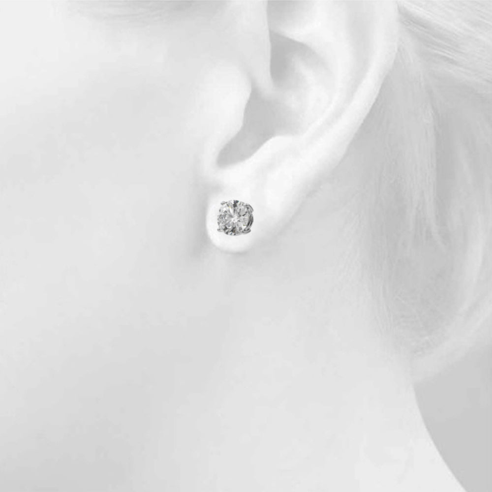 5.00ctw lab diamond earrings 14k white gold