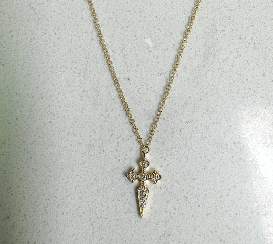 Petite Gold and Diamond Cross