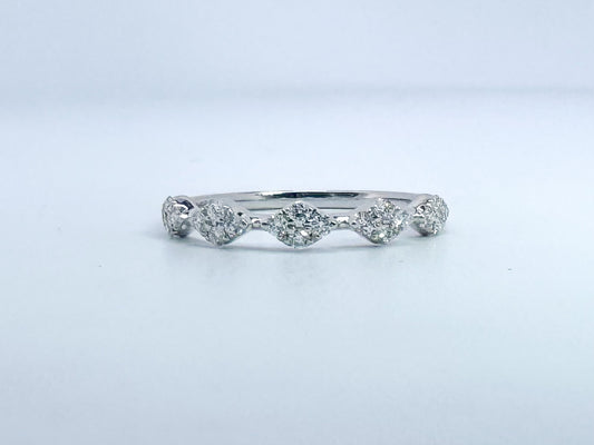 14k, white gold .21 carat total weight diamond band