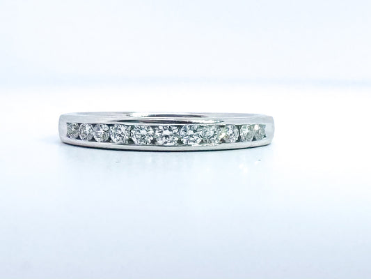 14k, white gold, channel set .35 carat total weight band