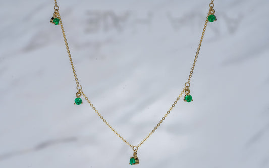 5 Stone Emerald Necklace