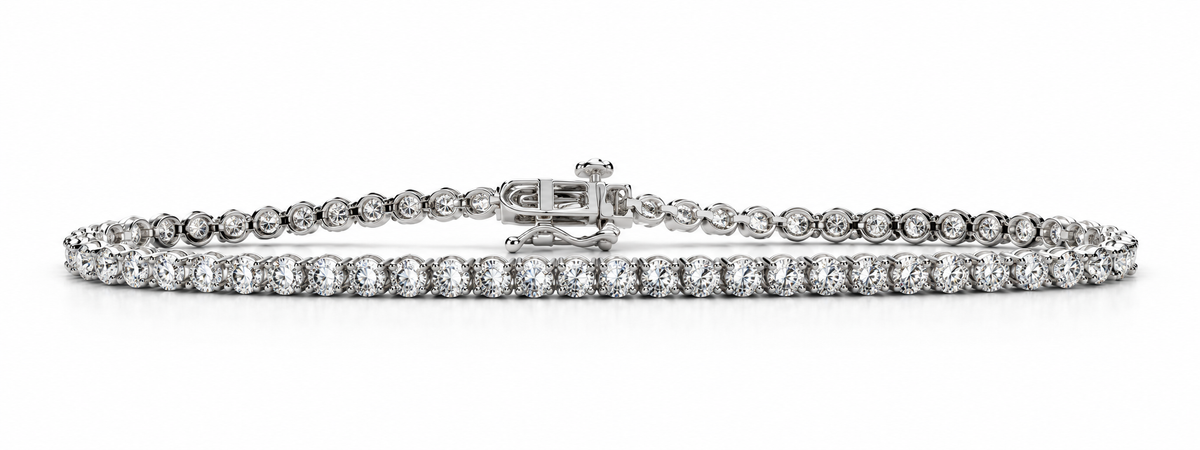 14K, White gold, 1.00 carat total weight,Lab grown, diamond tennis bracelet.