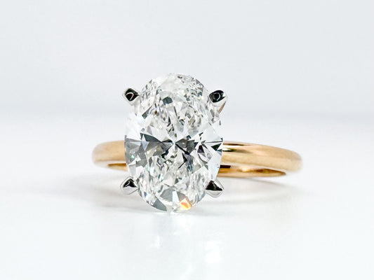 14K 2.55 Lab grown oval solitaire VS1 E  IGI LG776642534