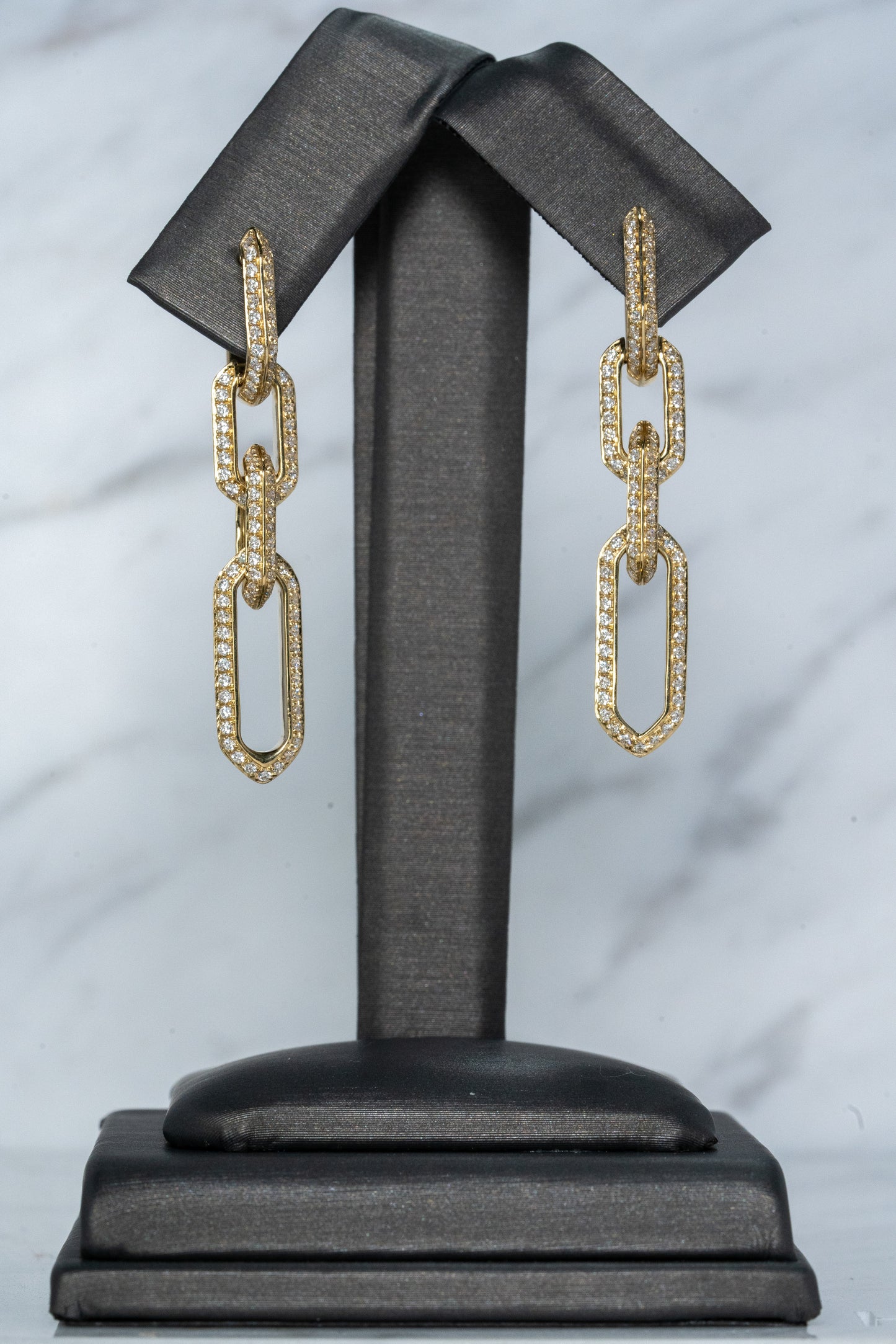 Paper Clip Diamond Earrings