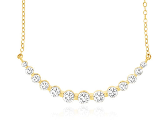 14K, yellow gold, 1.00 carat total weight diamond necklace.