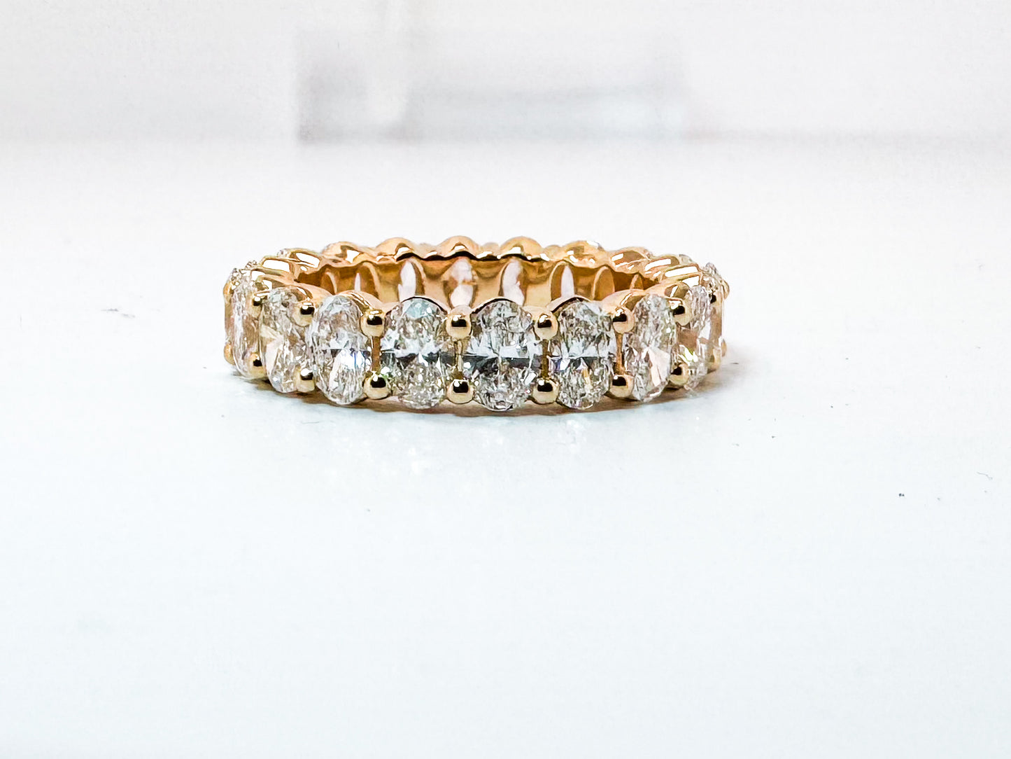 14k, yellow gold, 4.00 carat total weight, lab diamond eternity band.
